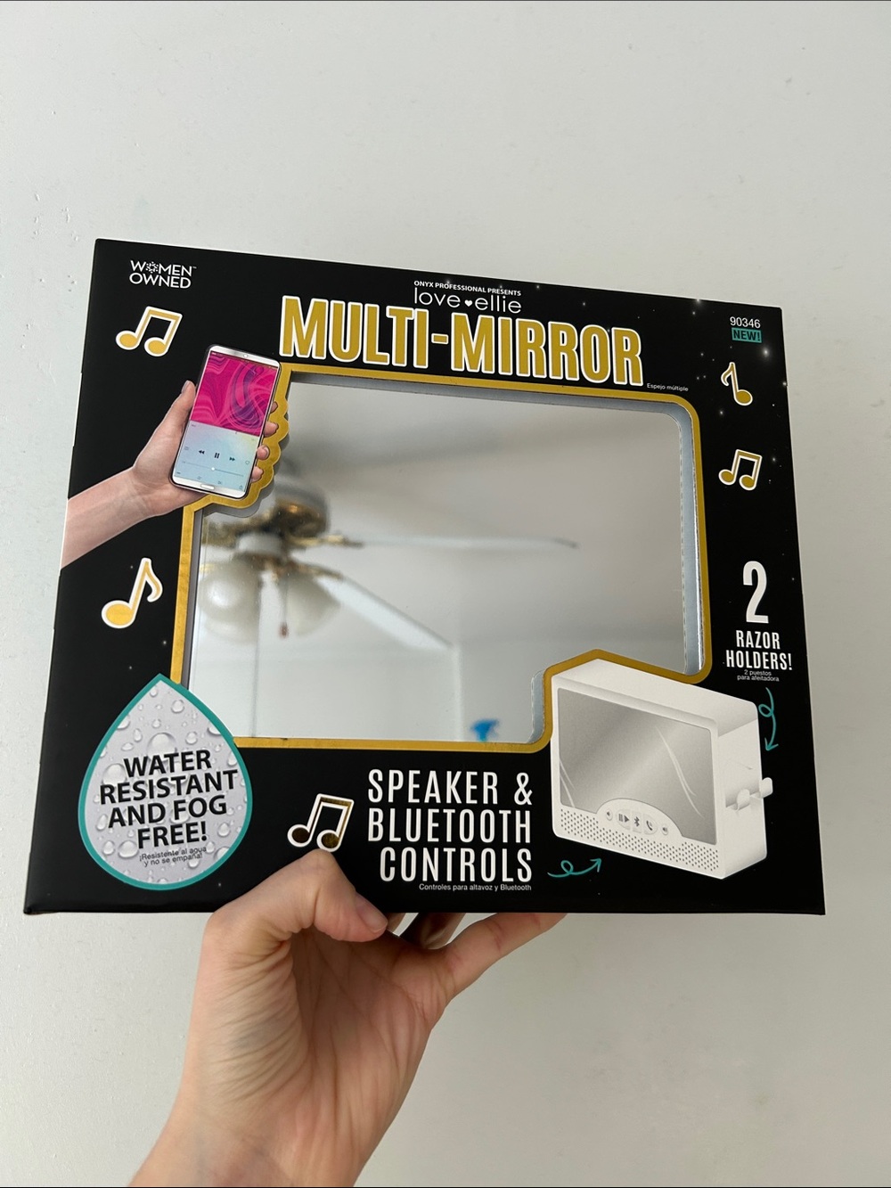 Multi-Mirror Bluetooth Shower Speaker Mirror NWT
